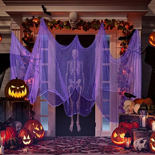 Miniatura 12 de Boao Paño de queso de Halloween para manualidades, tela de gasa de muselina de algodón grande para fiesta de Halloween, decoración de fiesta