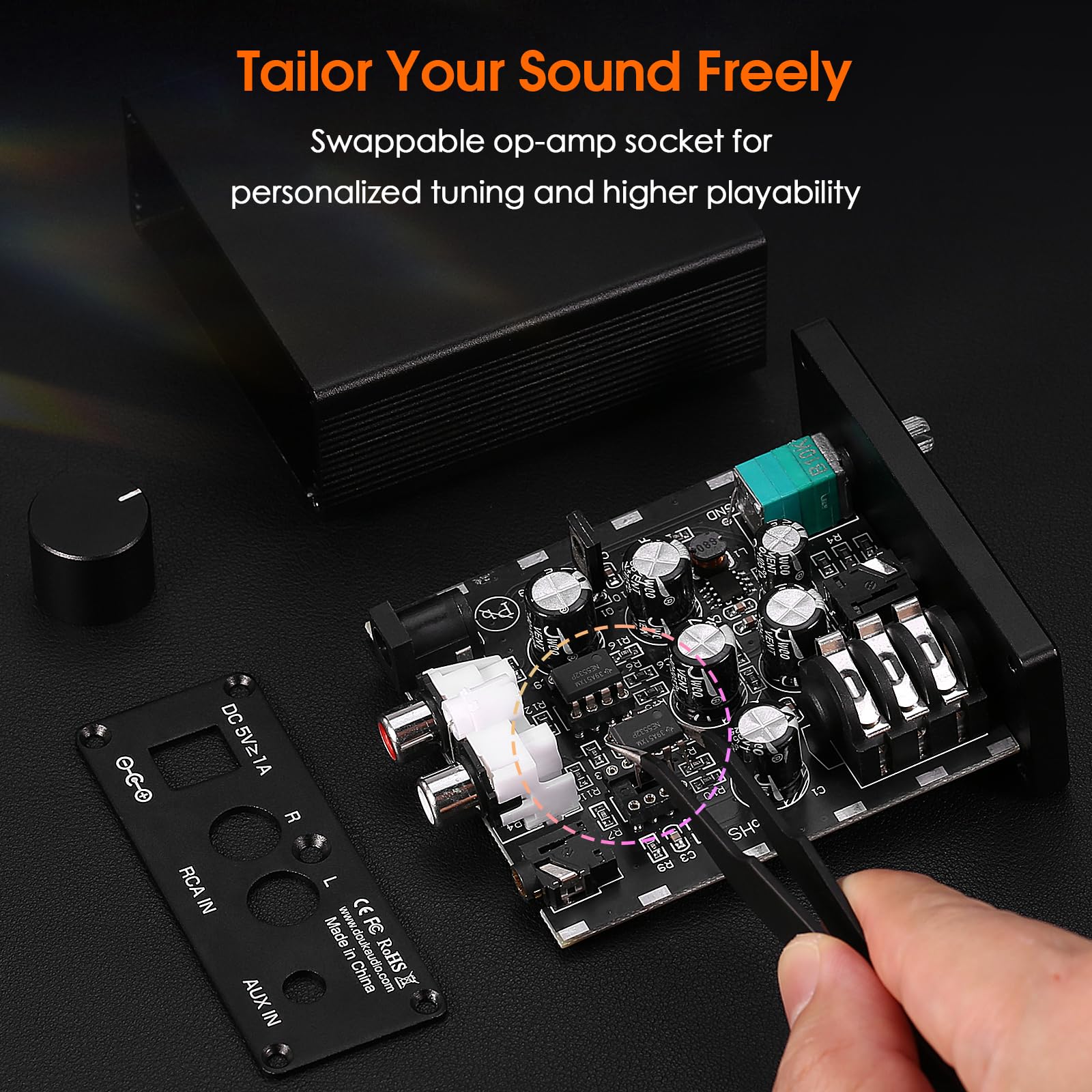 Nobsound P10 Mini Kopfhörerverstärker: HiFi Audio Stereo Verstärker für 24-600Ω Kopfhörer