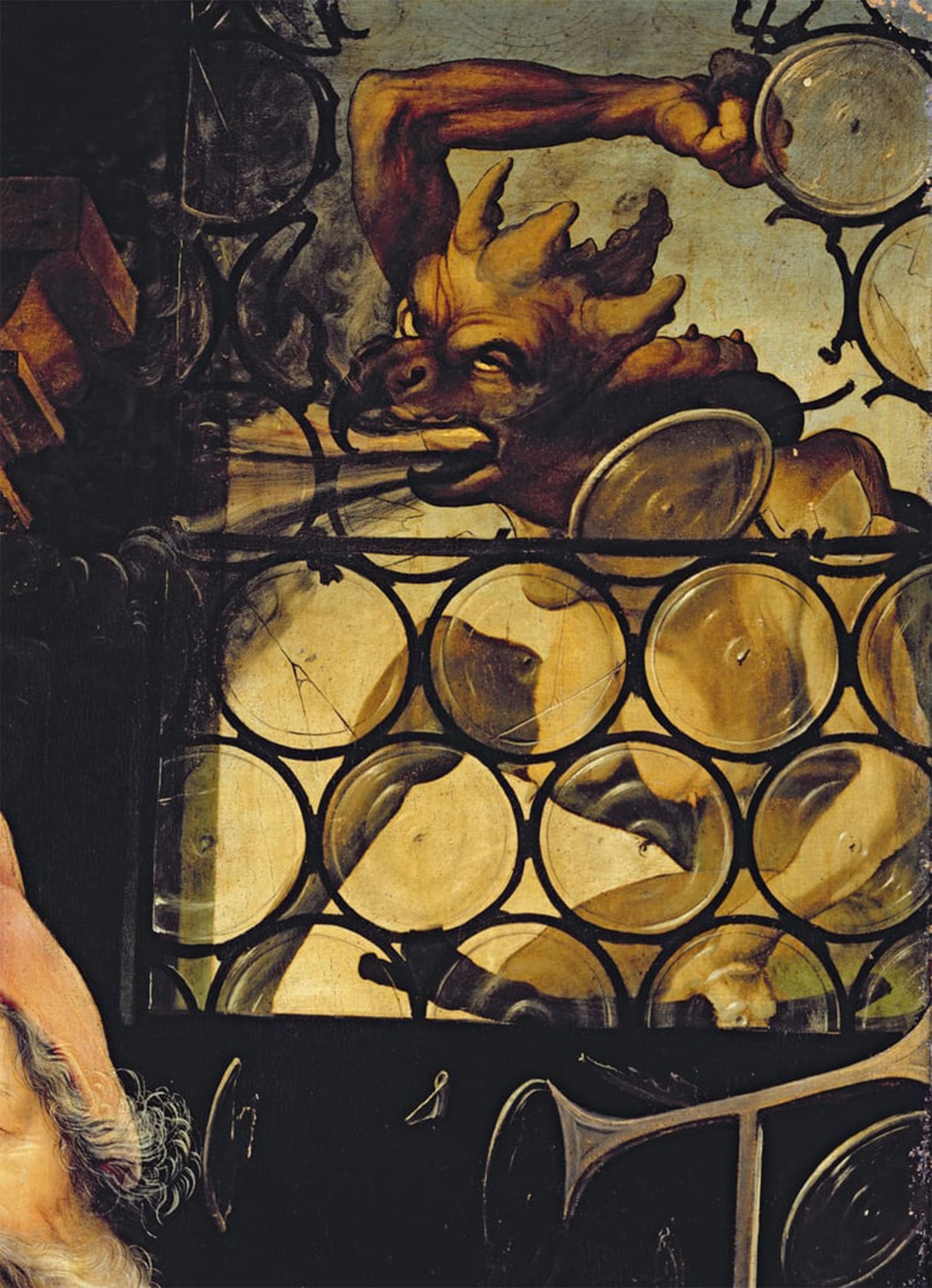 SERENDIPITP Vintage Picture Print on Canvas Wall Art Poster the Devil Attacking the Window by Matthias Grünewald Artwork Print Poster for Wall Decor 60x90cm
