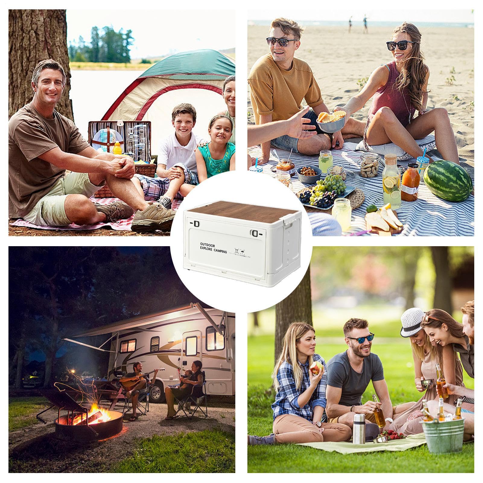 Camping Aufbewahrungsbox - Faltbare Outdoor Camping Aufbewahrungsbox | Faltbare Aufbewahrungsbox für Garage Organisation, Stapelboxen für Gartengeräte Conti