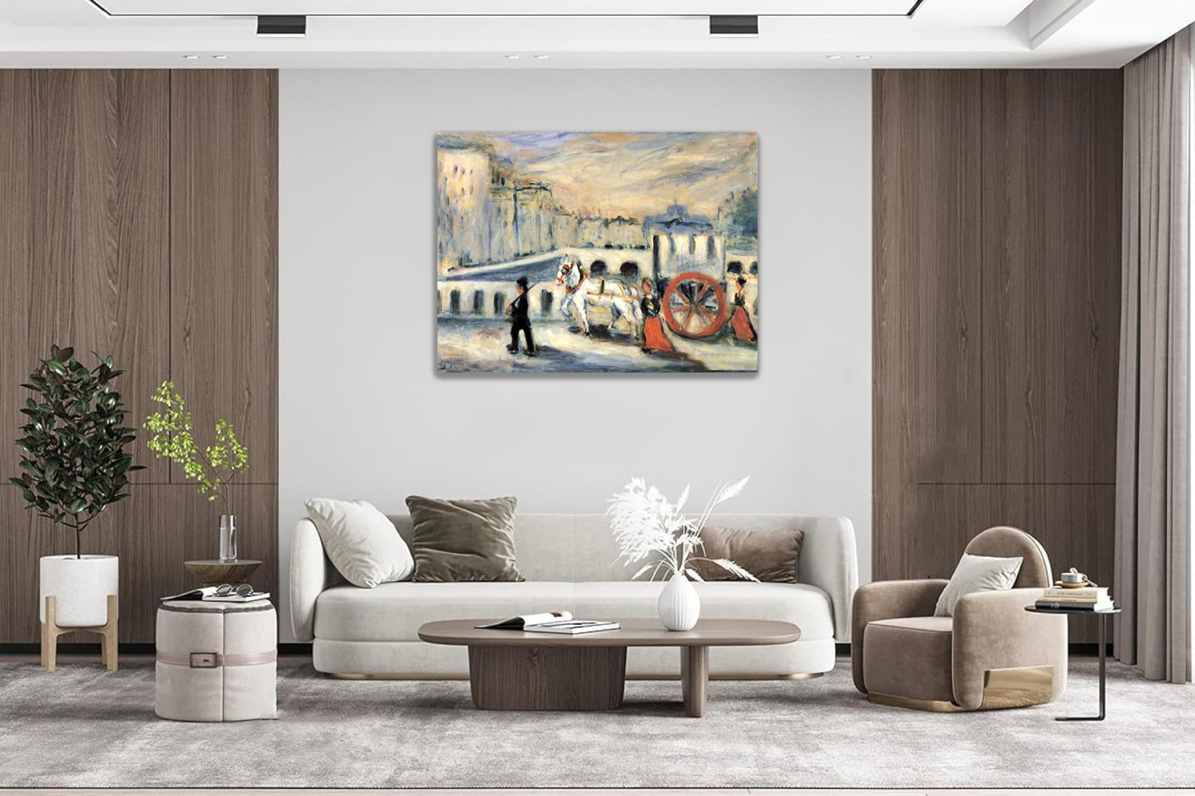 OZPWBVY Cuadro famosas Giclee Lienzo Impresión Pinturas-El carro rojo-Reproducciones de carteles e impresiones-Enmarcado listo para colgar 85x120cm(33x47in) marco interno
