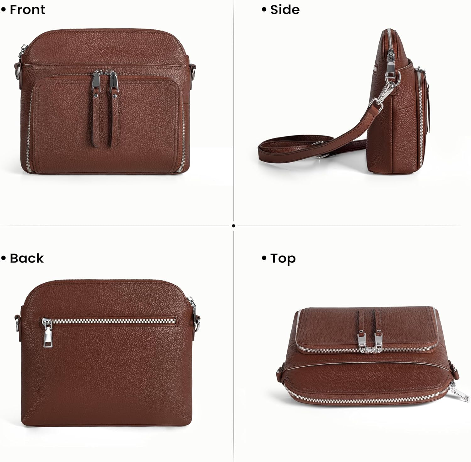 befen Genuine Leather Crossbody Purses for Women, Women's Small Crossbody Shoulder Bag with Built in RFID Wallet - Image 7