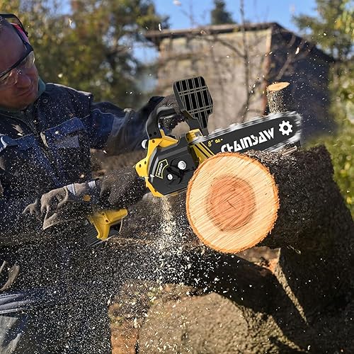 Miniatura 5 de Mini motosierra de 8 pulgadas para batería Dewalt de 20 V máxima, motosierra de poda inalámbrica sin escobillas, mini motosierra a batería para