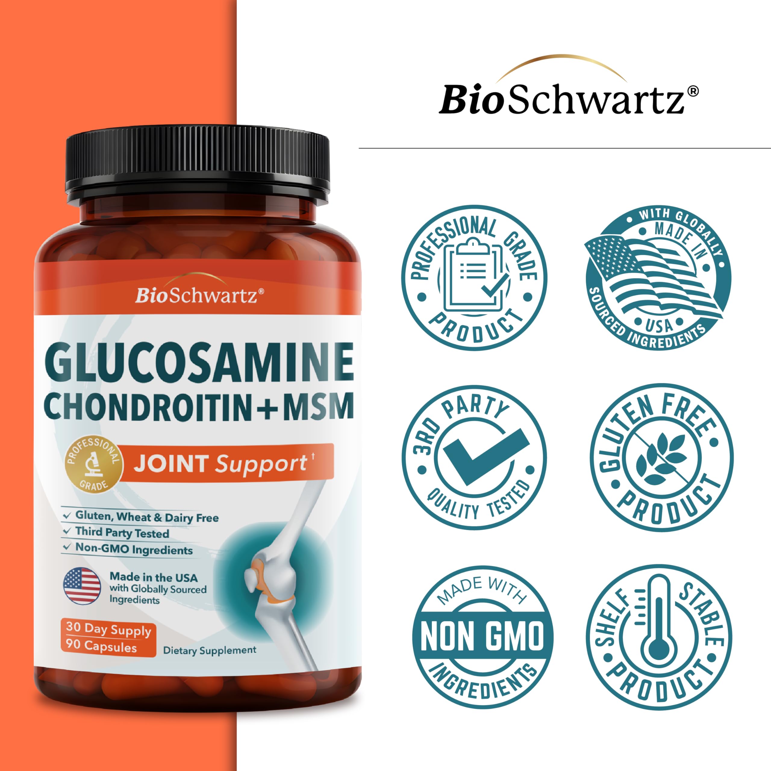 Glucosamine Chondroitin MSM Joint Support Supplement, 90 Capsules — Amazon image 6