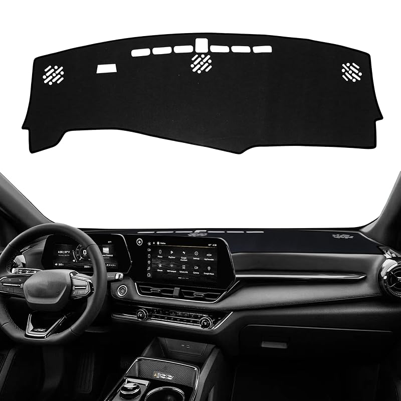 Capa para Painel Chevrolet Equinox 2025 e 2026 com Base Antiderrapante e Acabamento Preto, Não Compatível com Equinox EV