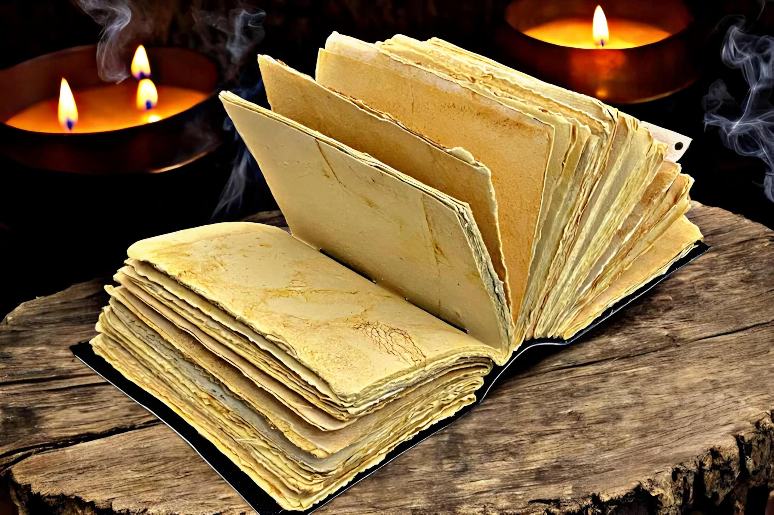 Leeres Zauberbuch der Schatten mit keltischem Lapislazuli Stein - Vintage Leder Journal mit Schloss, Grimoire Junk Journal, Leder Skizzenbuch Notizbuch, 200 Büttenseiten - Hexerei Geschenk für Sie