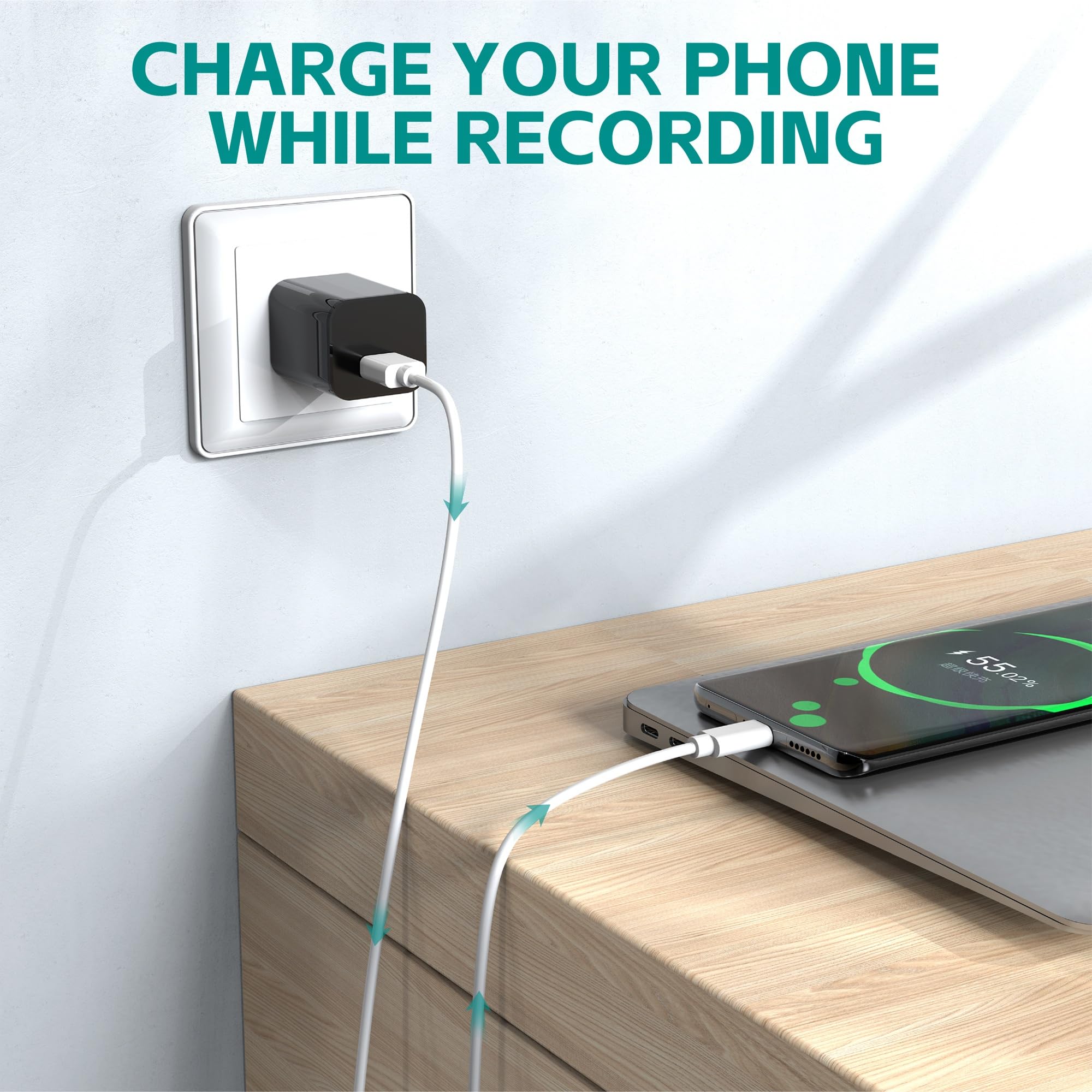 DUVIX Caméra Espion Cachée Chargeur USB 64GB 1080P HD, Caméra de Surveillance avec Détection de Mouvement et Vision Nocturne, Mini Caméra Sécurité Portable Maison Bureau