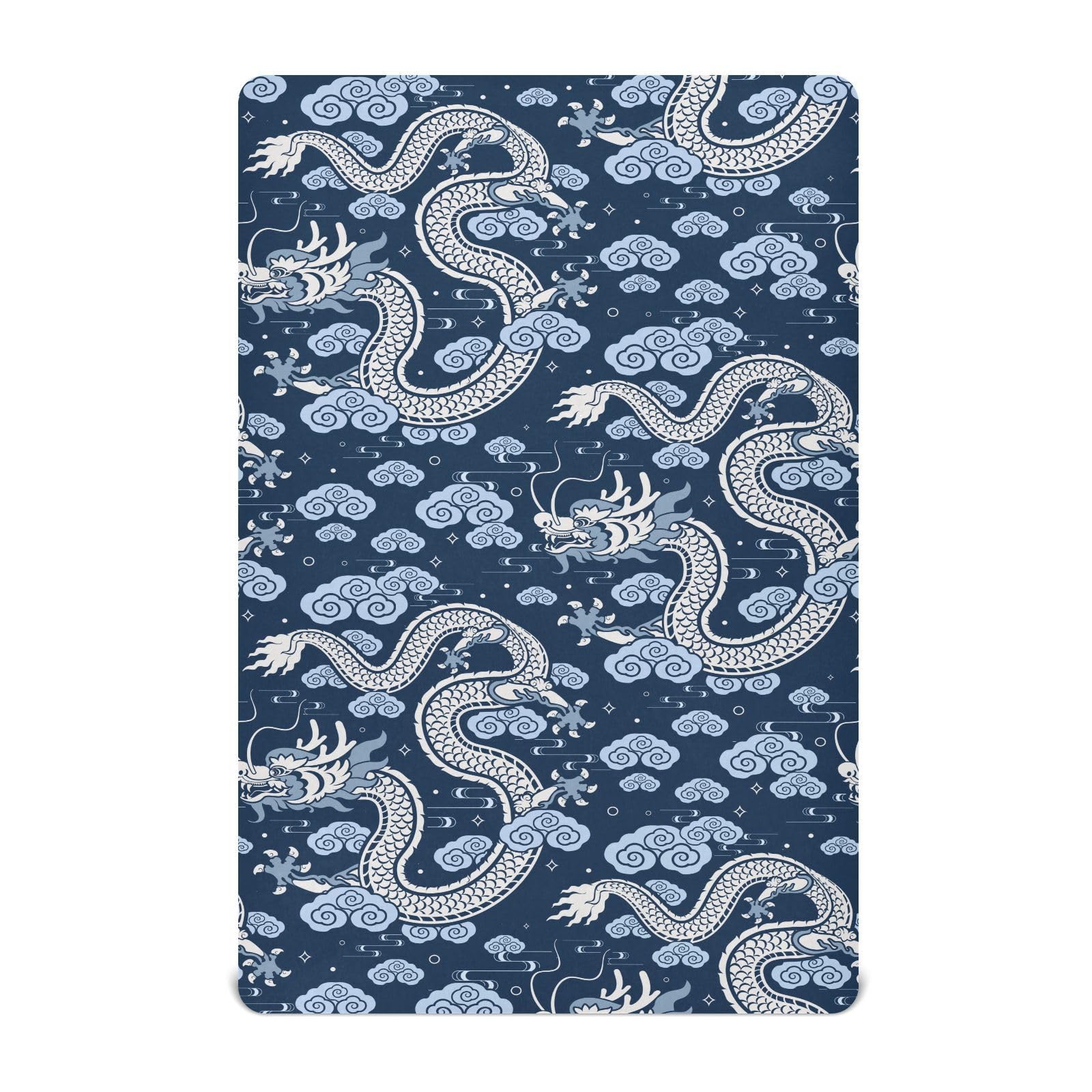 Crib Sheets for Boys White Chinese Dragon Toddler Baby Girl Sheets for Crib,Neutral Mini Crib Nursery Mattress Sheets Fitted,Crib Mattress 52 * 28 * 9In
