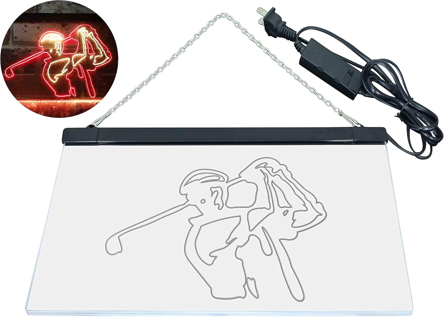 ADVPRO Golf Club Lover Golfer Gift Illuminated Dual Color LED Neon Sign Red & Yellow 12" x 8.5" st6s32-i0802-ry