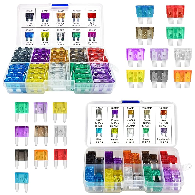 Kit de Fusíveis Automotivos MuHize Standard e Mini com Extrator – 220 peças