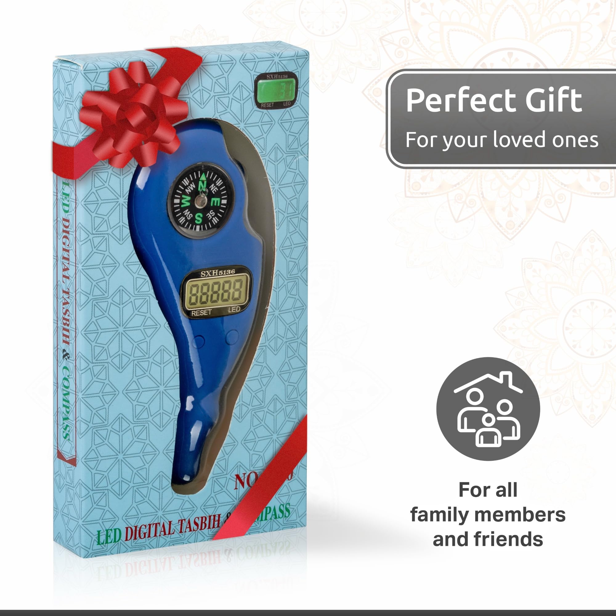 Digital Finger Tasbih with Compass & Light -8