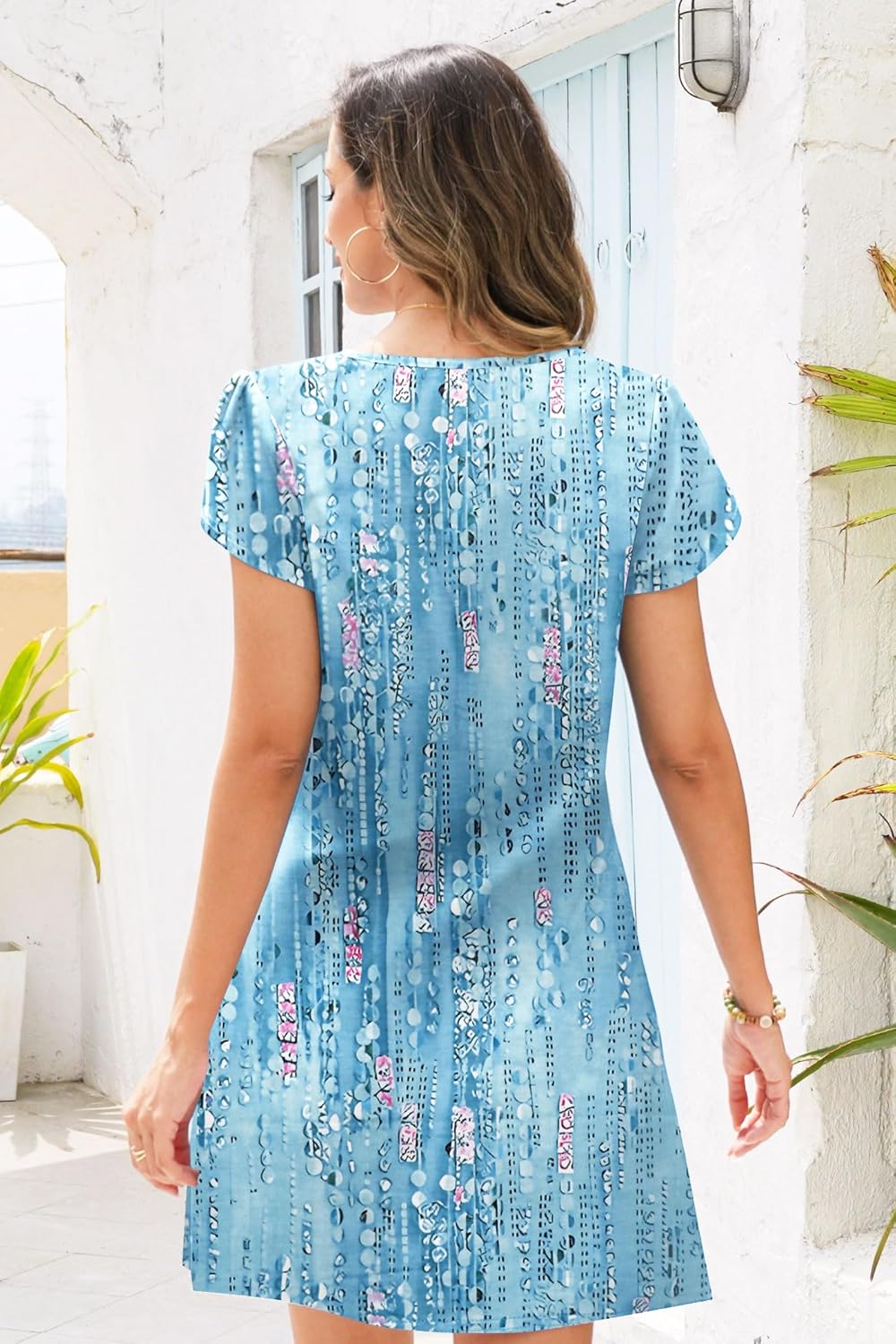 ETCYY Women's Casual T Shirt Dress Short Sleeve Summer Dresses 2026 Spring Clothes Boho Beach Vacation Sun Dress with Pockets - Image 5