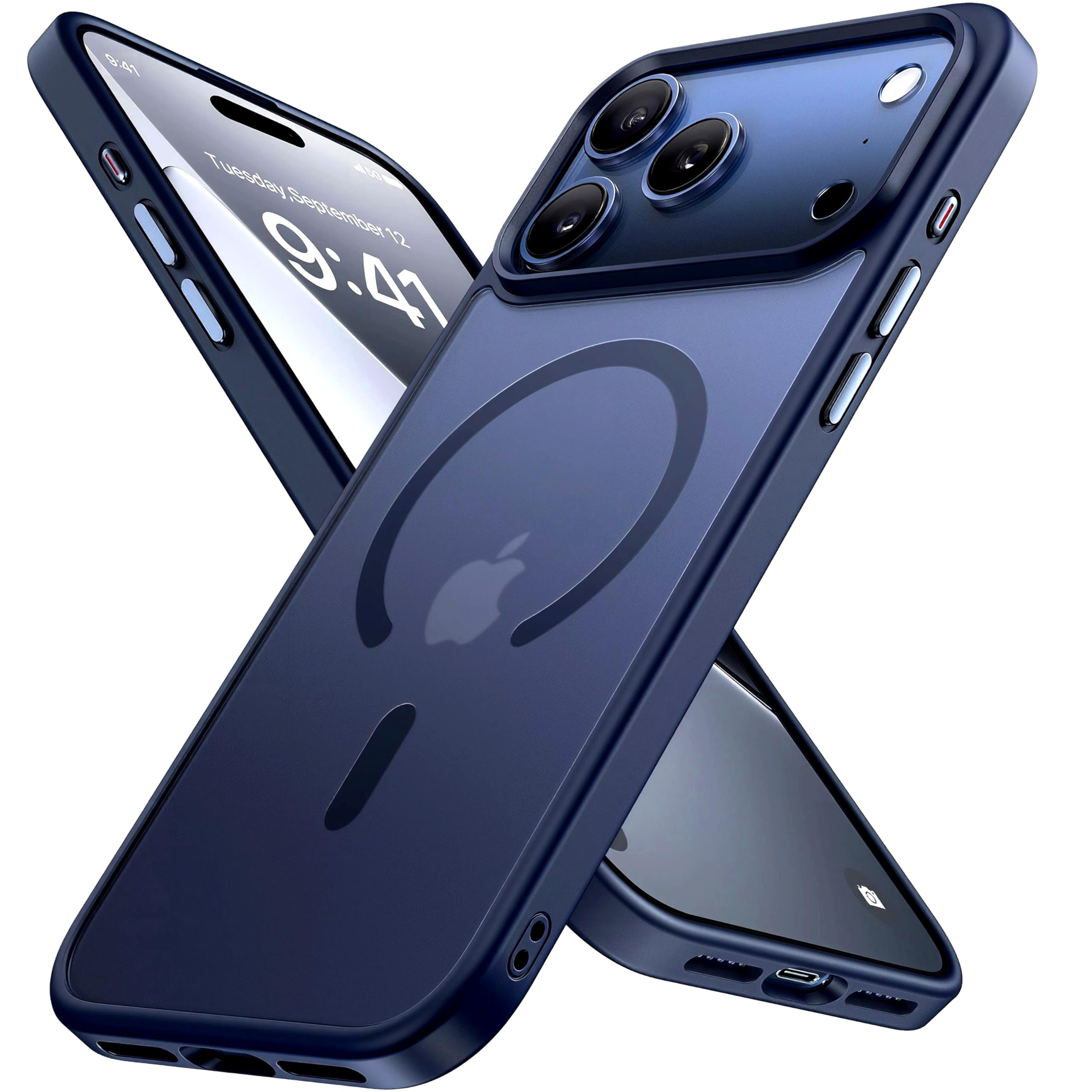 Miracase für iPhone 17 Pro Max Hülle für Magsafe [TOP Militärschutz & Magnetkraft] Stoßfest Kratzfest mit Samtiger Haptik Langlebig Handyhülle für iPhone 17 Pro Max 6,9", Matt-Blau
