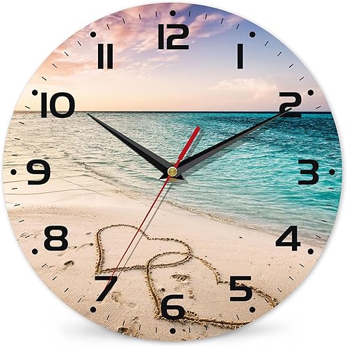 Miniatura 18 de Reloj de pared estilo viaje espacial vintage reloj de pared de madera silencioso sin tictac funciona con pilas números arábigos relojes de pared