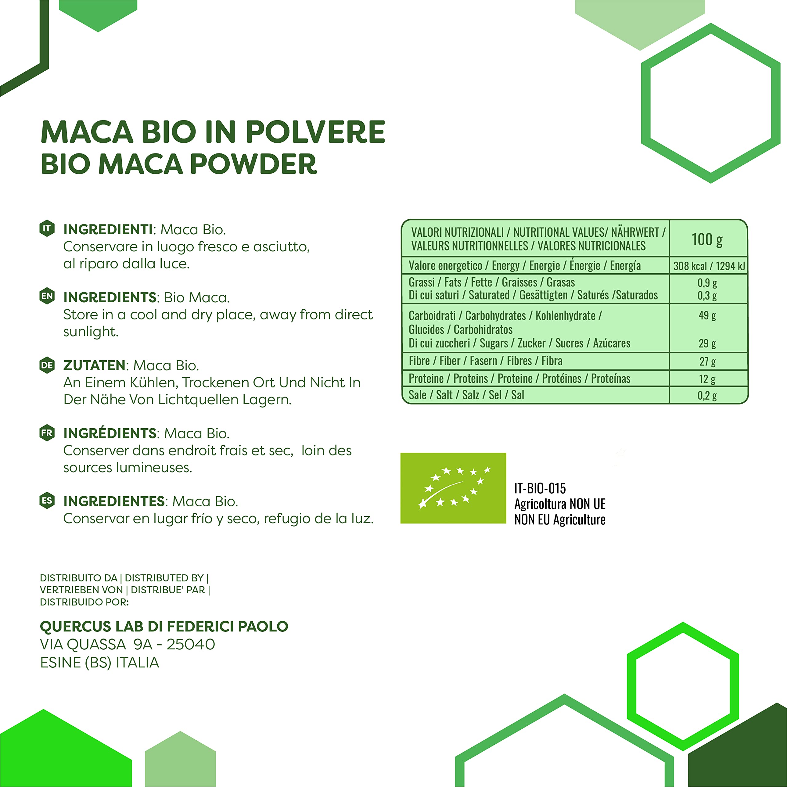 ERBOTECH, Maca Peruviana BIO in Polvere, Busta da 100 g, Ricca Fonte di Minerali, Vitamina B, Vitamina C, Vitamina E, Senza Glutine, Adatto a Vegetariani e Vegani