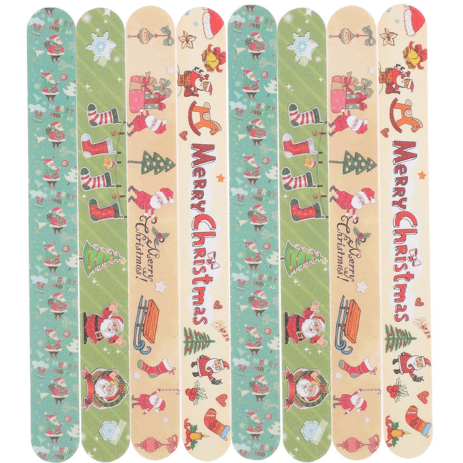 DOITOOL 12 Stück Professionelles Nagelfeilen Satz mit Weihnachtsmotiv für Natürliche und Künstliche Nägel Emery Board aus Sandpapier für Selbstgemacht Maniküre und Pediküre zu Hause
