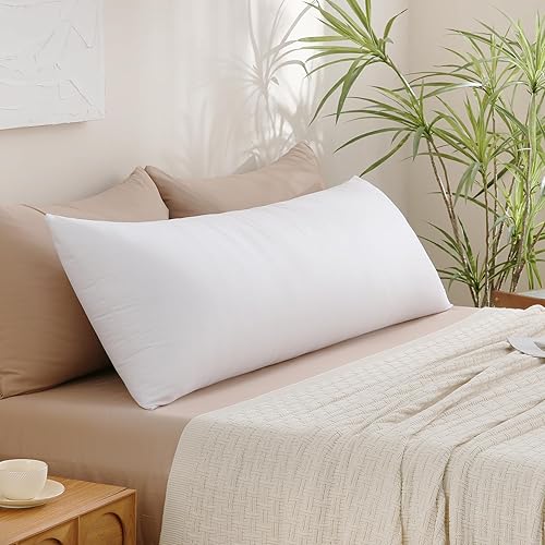 Miniatura 5 de Leeden Almohada de cuerpo completo para adultos, almohada larga firme y esponjosa, almohada transpirable para personas que duermen de lado y soporte