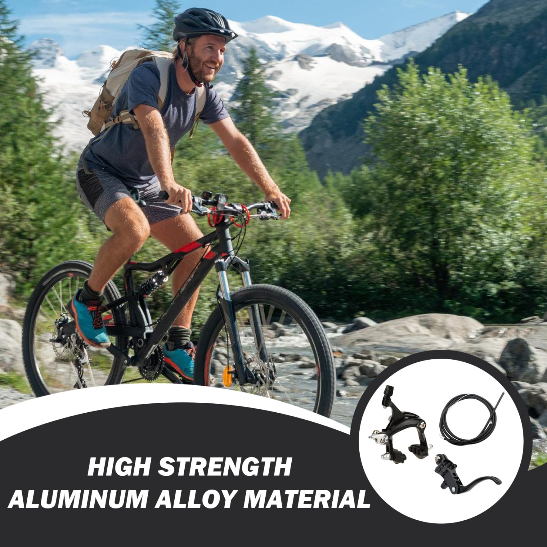 Bike Bicycle V-Brake Cable Noodle Guide Anodized Colorful Stainless Front Rear Color Black