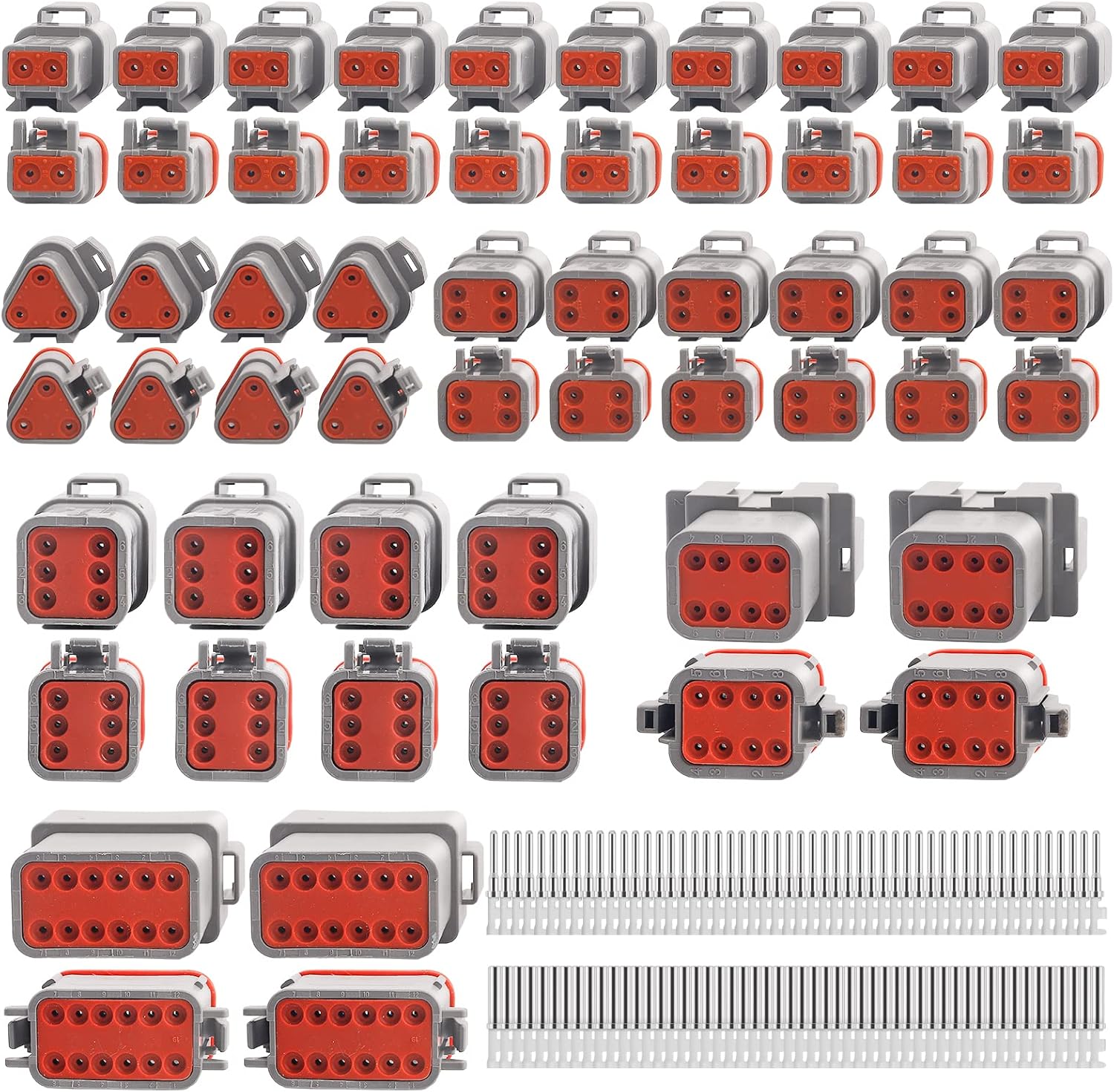 JRready ST6321 Deutsch Waterproof Connector Kit,2,3,4,6,8,12 Pin Grey
