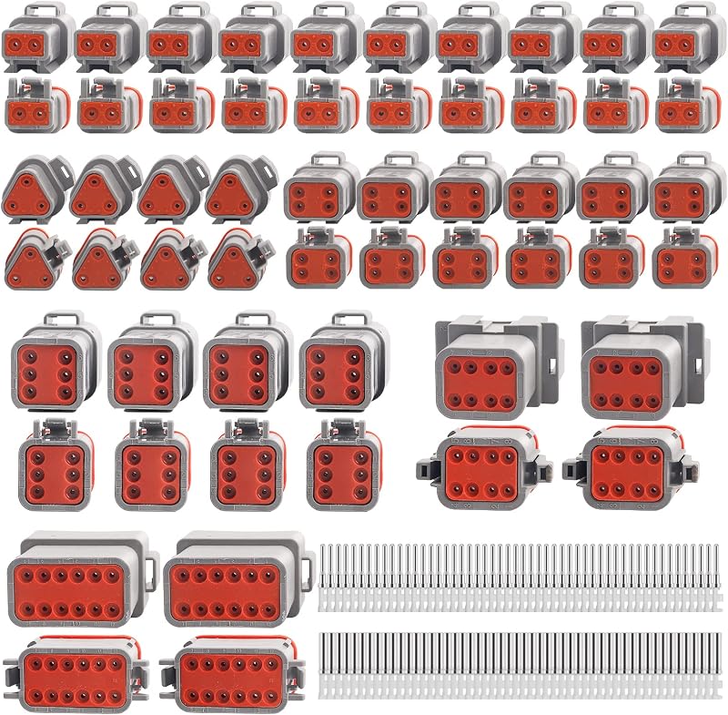 Kit de Conectores Elétricos JRready ST6321 DT com Terminais Crimpados – 2/3/4/6/8/12 Pinos