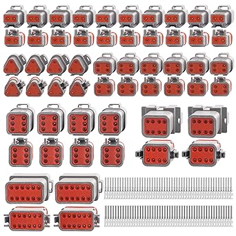 JRready ST6321 Deutsch DT Connector Kit 372PCS, 2 3 4 6 8 12 Pin Waterproof Automotive Wire Connector for Harness Repairs, Size 16 Stamped Contacts for 18-14AWG