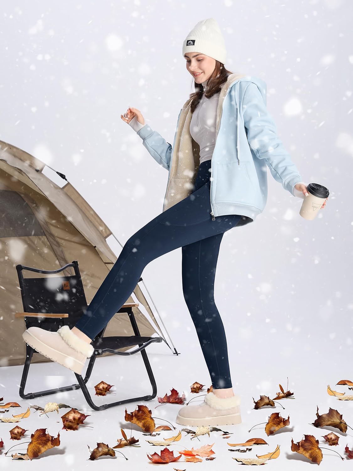 SEVEGO Women's 28"/31"/34"/36" Fleece Lined Yoga Leggings Thermal Winter High Waisted Workouts Pants with Pockets - Image 8