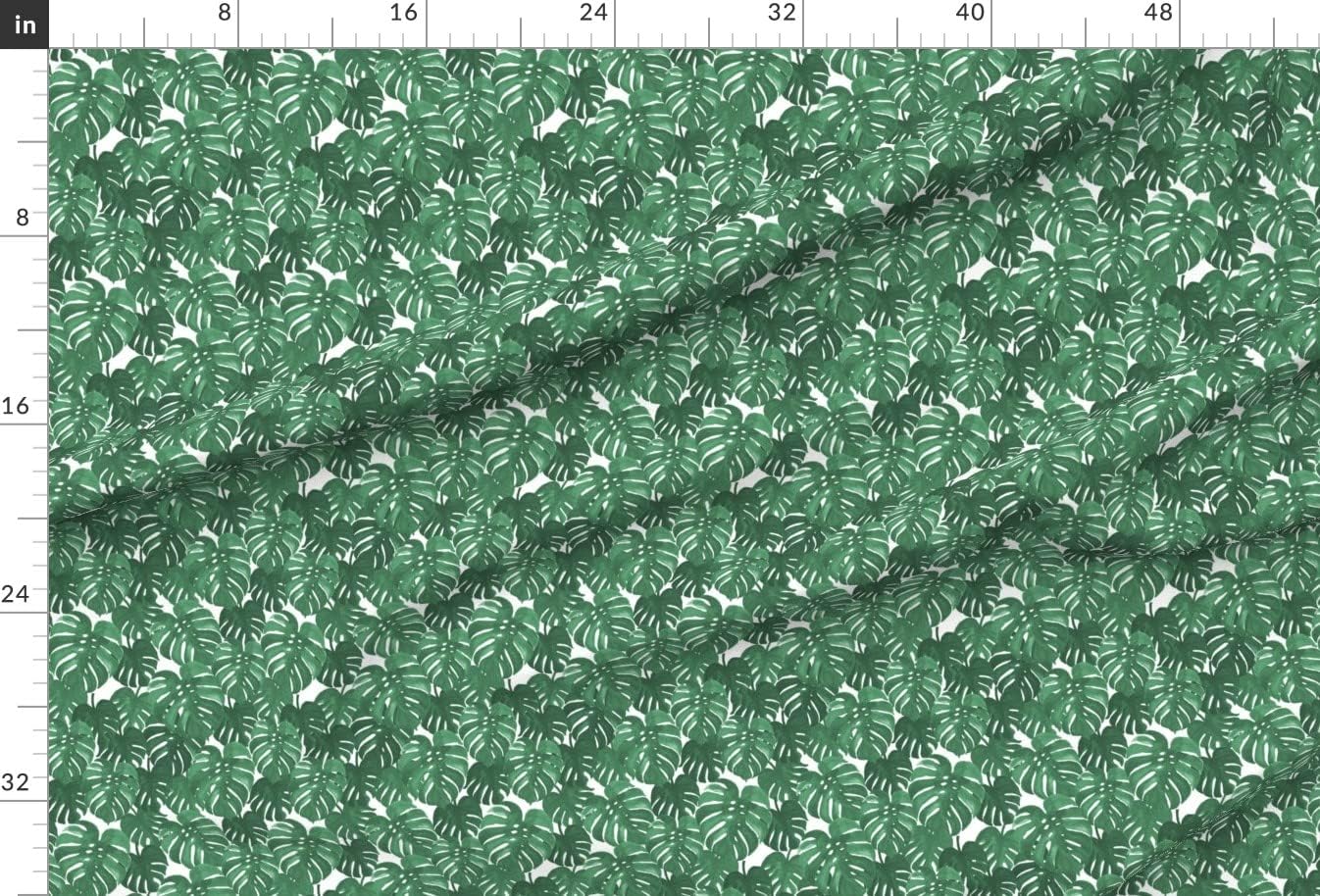 Spoonflower Fabric - Monstera Cheese Plant Painted Tropical Palms Botanical Palm Trendy Printed on Chiffon Fabric by The Yard - Sewing Fashion Apparel Dresses Home Decor