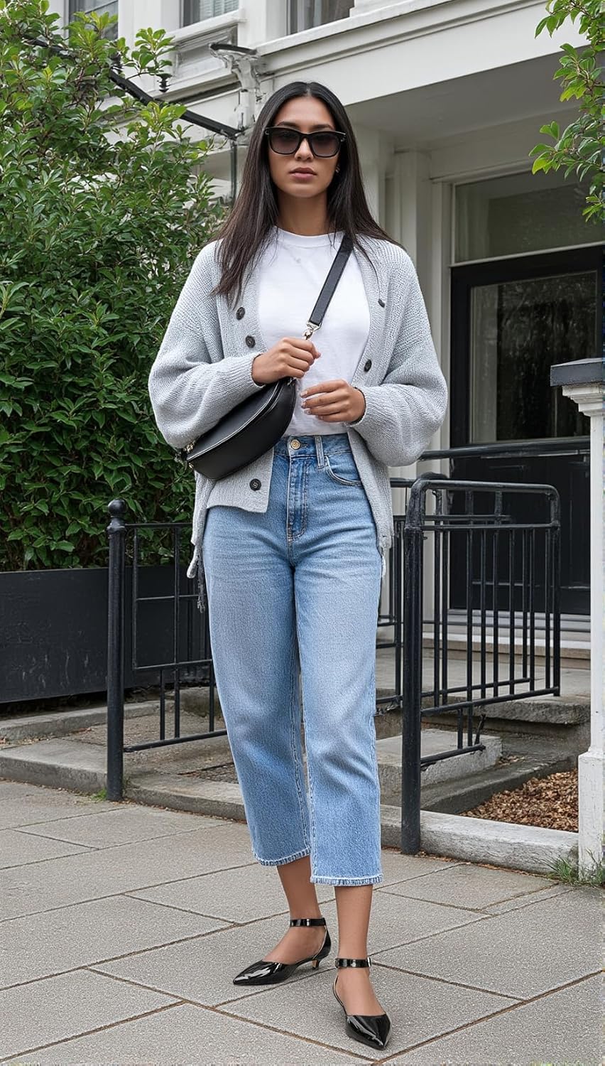 Aachcol Women Kitten Low Heel Ankle Strap Pumps Pointed Toe Sandals Dress Shoes Party Office Wedding 1.5 Inch - Image 2