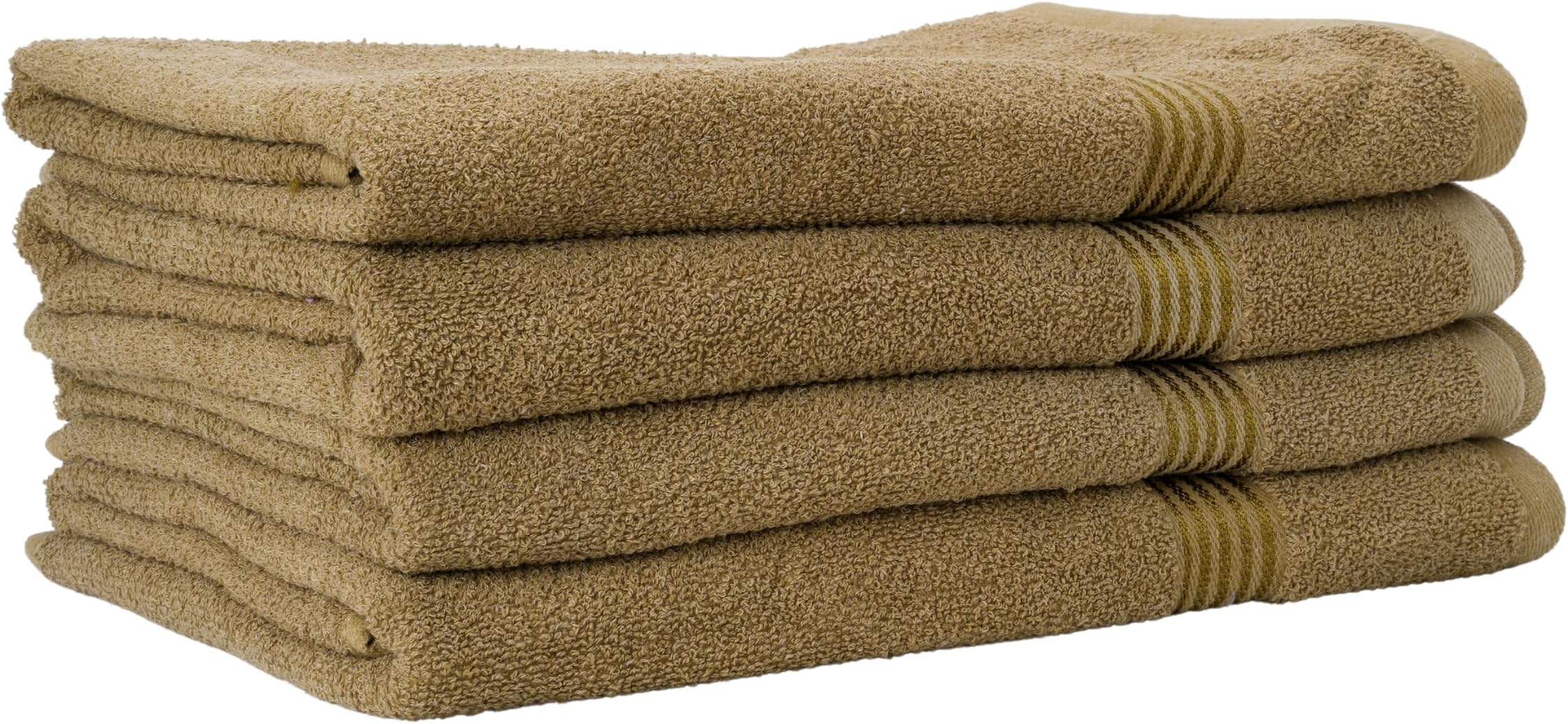 KNETLI Cotton Blend Towel Set, 4 Piece, Multicolored, 80/20 Cotton Polyester, 425 GSM, Quick Dry, Machine Washable (4, Sand)