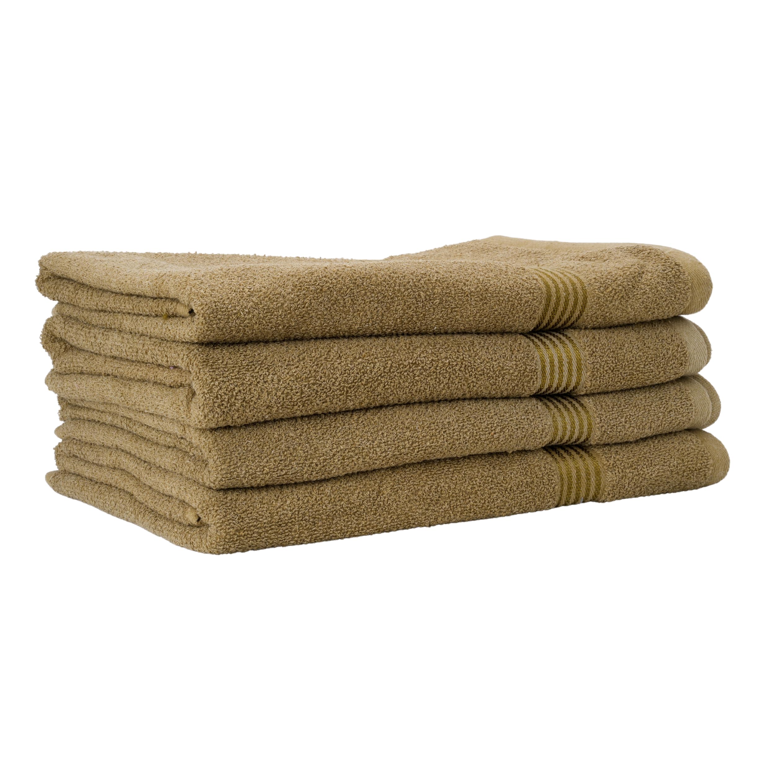 KNETLI Cotton Blend Towel Set, 4 Piece, Multicolored, 80/20 Cotton Polyester, 425 GSM, Quick Dry, Machine Washable (4, Sand)