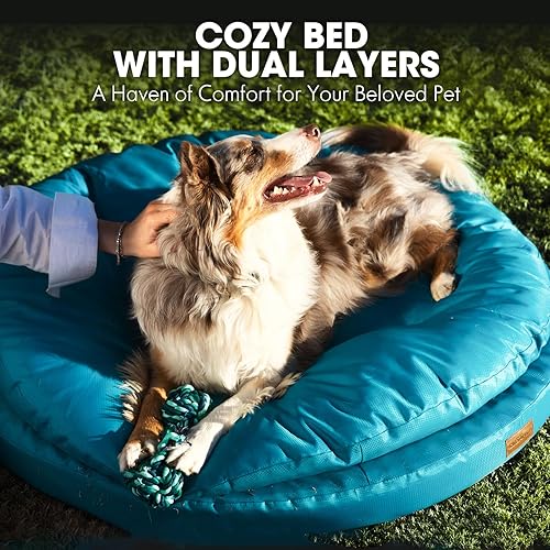Miniatura 3 de Cleva Home Camas ortopédicas para perros extra grandes, cama redonda ultra duradera para mascotas con funda impermeable, lavable, extraíble, parte