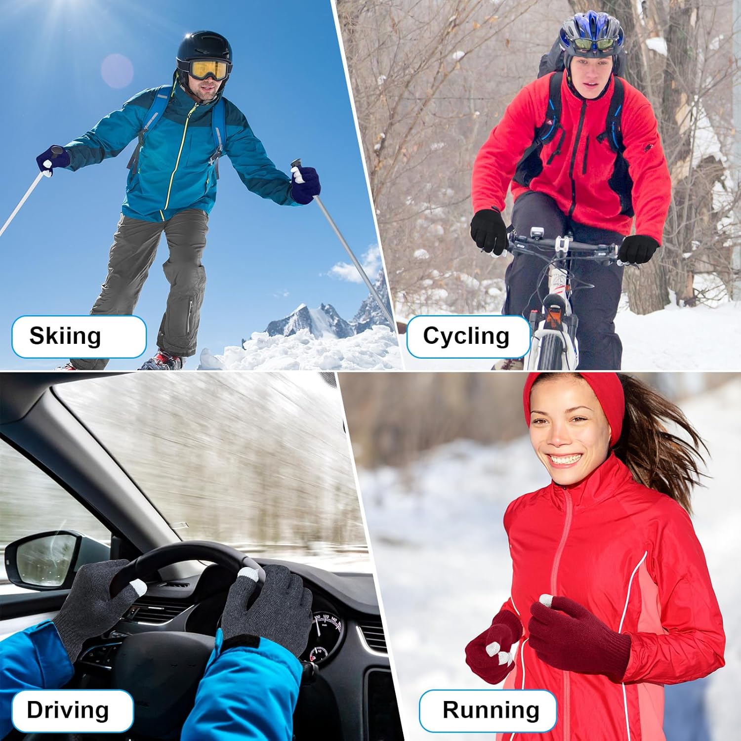 Ramede 120 Pairs Winter Touchscreen Gloves Winter Knit Gloves Bulk Stretchy Warm for Women Men Unisex Adult - Image 4