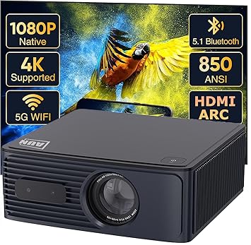 ?12500L Ultra Bright, Auto Focus & HDMI ARC DR. J XBeam Smart Projector for Home 4K Support, Native Full HD Projector Auto Keystone Dolby Audio 5G WiFi Bluetooth YouTube Primevideo Hotstar Apps