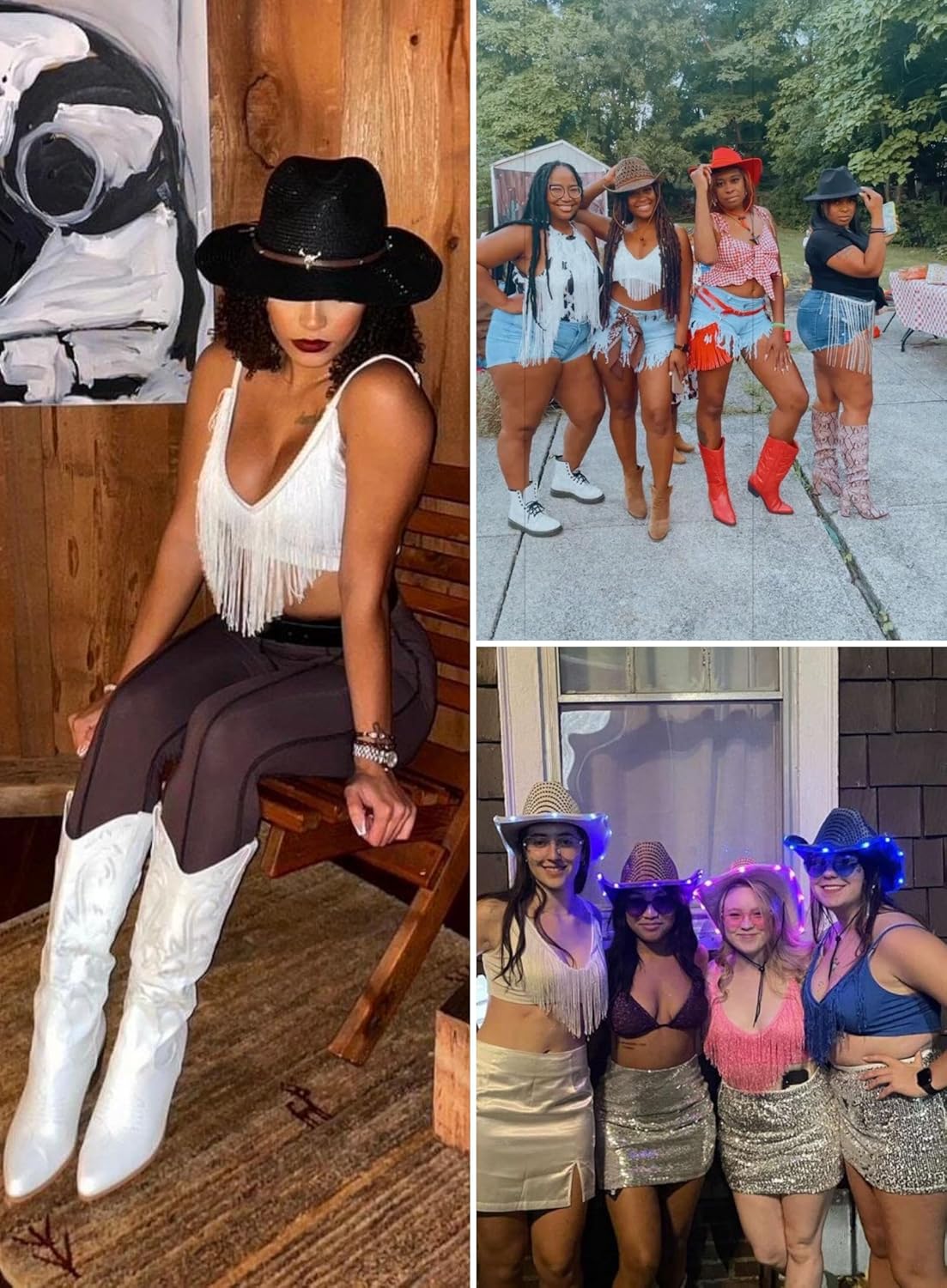 Cowgirl Fringe Tops for Women - Western Country Concert Outfit Sexy Rave Music Festival Nashville Tassel Tank Shirt - Image 4