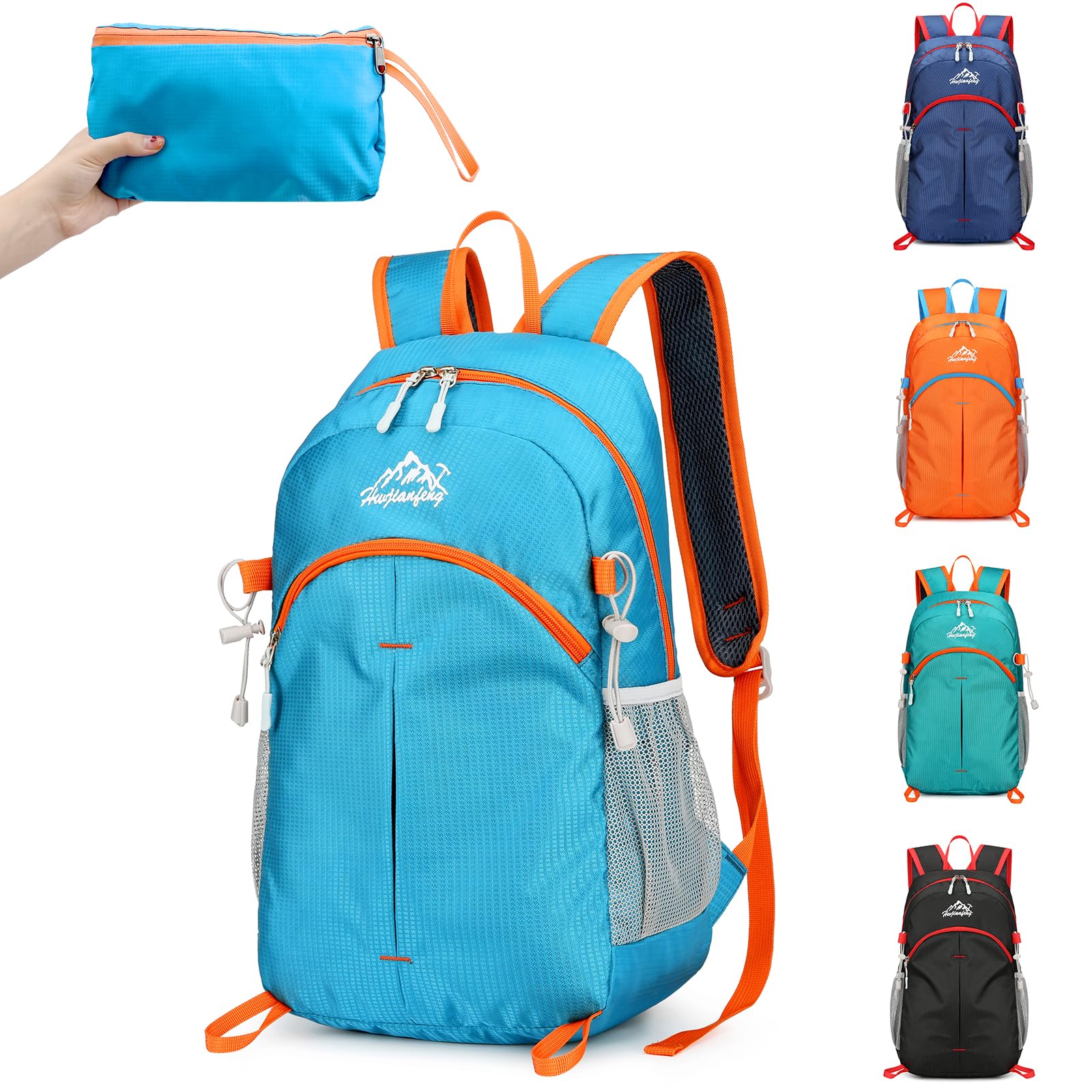 Ultra Lightweight Foldable Backpack, 20L Hiking Backpack Water Resistant Rucksack, Durable Packable Backpack for Men Women, for Outdoor Sport Travelling Walking Hiking Camping Biking