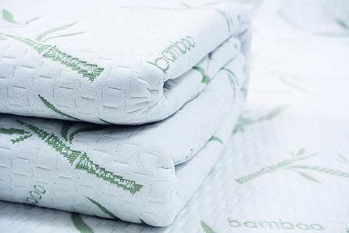 Miniatura 6 de BUBBESHEEP Protector de colchón de bambú con cremallera de 360, 100% impermeable, funda de colchón de alta elasticidad, suave, seguro, transpirable,
