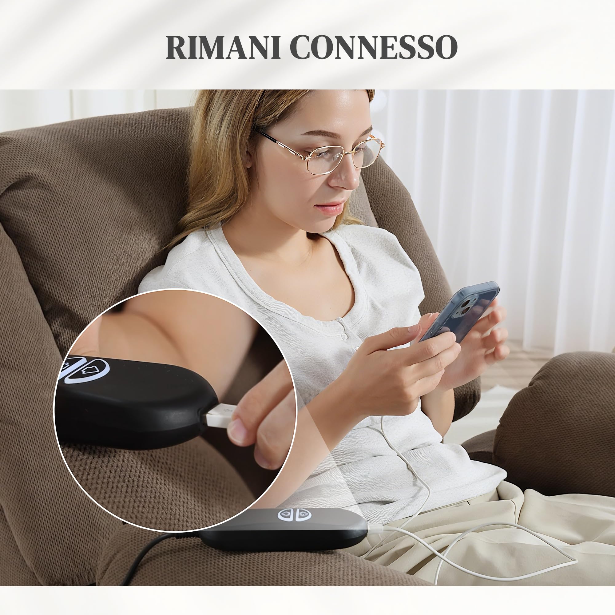 HOMCOM Poltrona Elettrica Alzapersona Reclinabile 150°, Seduta Ampia, Poltrona Relax in Velluto per Anziani, 8 Punti Massaggio Vibrante, Riscaldata, USB, Telecomandi, Poggiapiedi, Tasche, Marrone