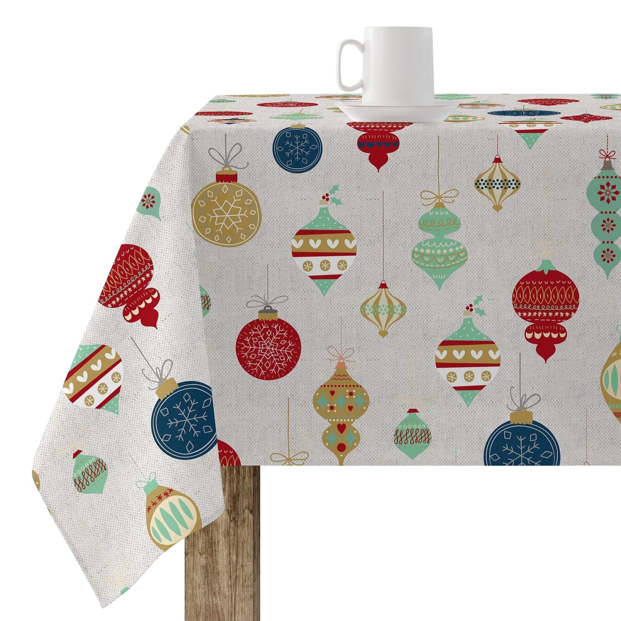 BELUM | Christmas Tablecloth | Stain-Resistant Rectangular Table Cloth | Resin Tablecloth (Laminated Touch) | Table Cloth | Home Table Cloth (140 x 140 cm)