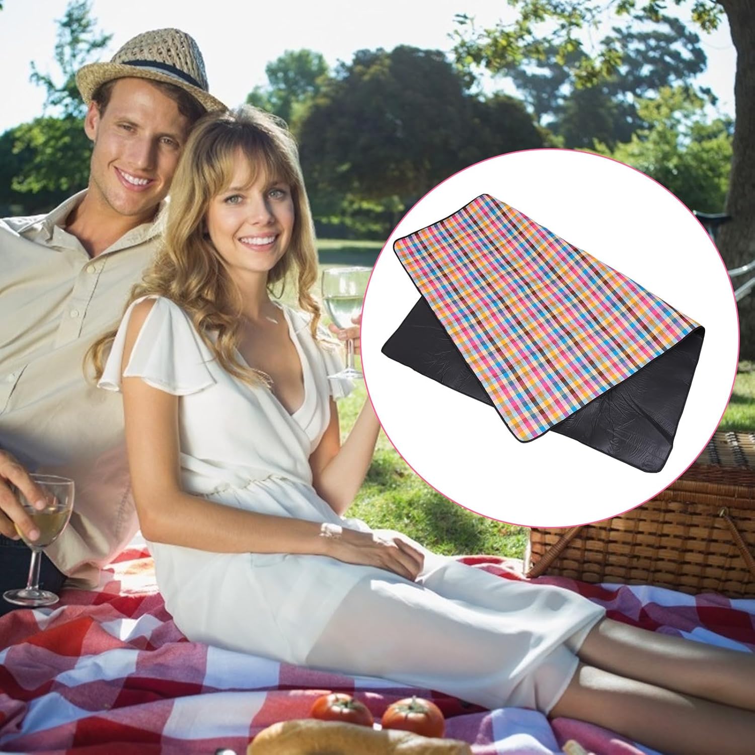 Thickened Large Picnic Mat 150x200cm Waterproof Beach Blanket Outdoor Camping Ground Mat Moisture-Proof Cushion for Hiking, Picnic, and Travel