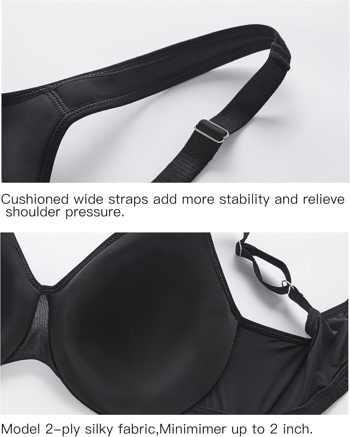 AILIVIN Underwire Women's Minimizer Full Figure Bras Smooth Full Coverage Seamless Non Padded Cups Bra - Image 5