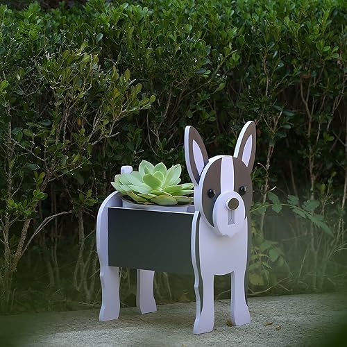 Miniatura 8 de Gochoi Boston Terrier Regalos para mujeres maceta para perros Boston Terrier macetas para perros para decoración de jardín al aire libre soporte