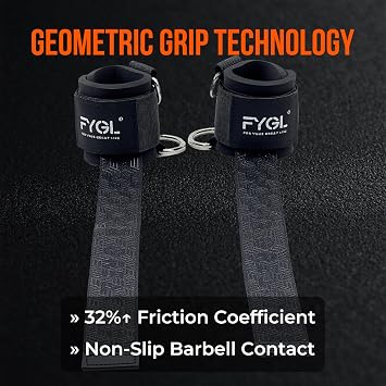 Double D Ring Weightlifting Straps: 7mm Neoprene Padding & Anti-Slip Grip for Deadlifts, Cable Machines - Adjustable Fit for Men & Women