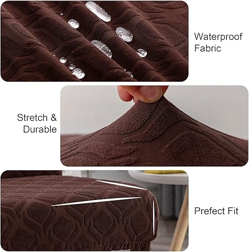 Miniatura 3 de Genina Fundas impermeables para sillas de comedor, fundas elásticas de jacquard para sillas de comedor, fundas extraíbles y lavables para cocina,