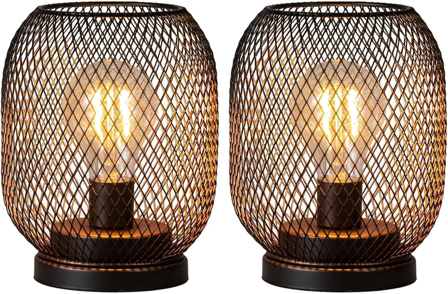 Photo 1 of DECORKEY 2-Pack LED Lanterns, Bronze Metal Cage, Battery Operated