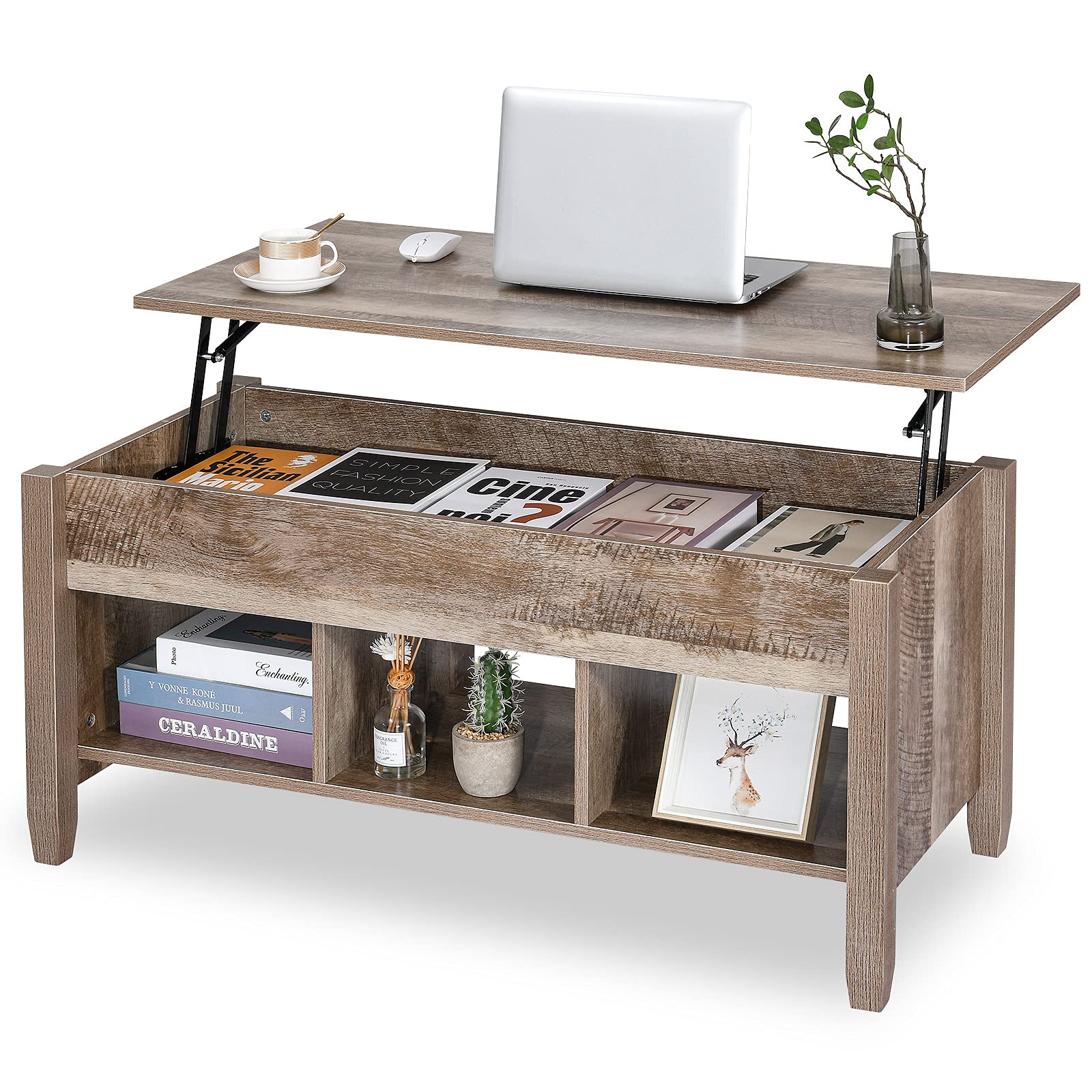 Buy YITAHOME Lift Top Coffee Table with Hidden Storage Compartment & 3