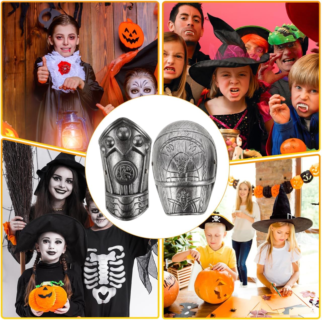 Kids Roman Armour Shoulder Guards and Arm Plates - Lightweight Plastic Cosplay Costume Accessory for Children S Role Playing and Theme Parties Silver - Image 7