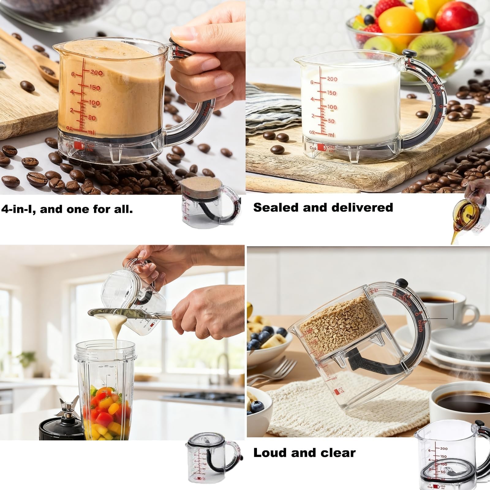 4-in-1 Adjustable Measuring Cup - Multi-Functional Up Cup Measuring Cup detail 1