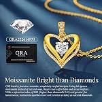 CDE 18K Gold Plated Moissanite Infinity Necklace Engraved I LOVE YOU | S925 Silver Heart 1-3CT Moissanite Pendant,Non Tarnish,Hypoallergenic,Anniversary Birthday Gifts for Women Wife Girlfriend