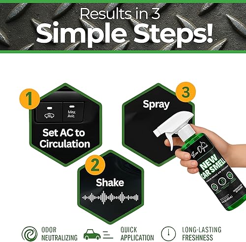 Vista 3 de Aerosol de olor para automóvil (16 onzas), fabricado en Estados Unidos, ambientadores de aire de larga duración que eliminan el olor, ambientadores