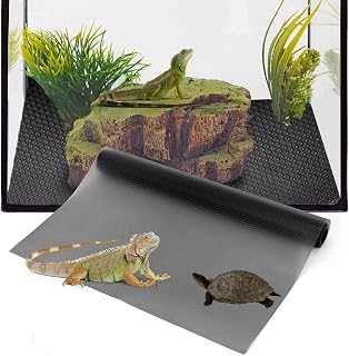 Reptile Terrarium Carpet, 118" x 18" Large Reptile Terrarium Floor Liner for Snake, Lizard, Leopard Gecko, Iguana, Bearded Dragon Tank Accessories (Transparent Black-118inch)